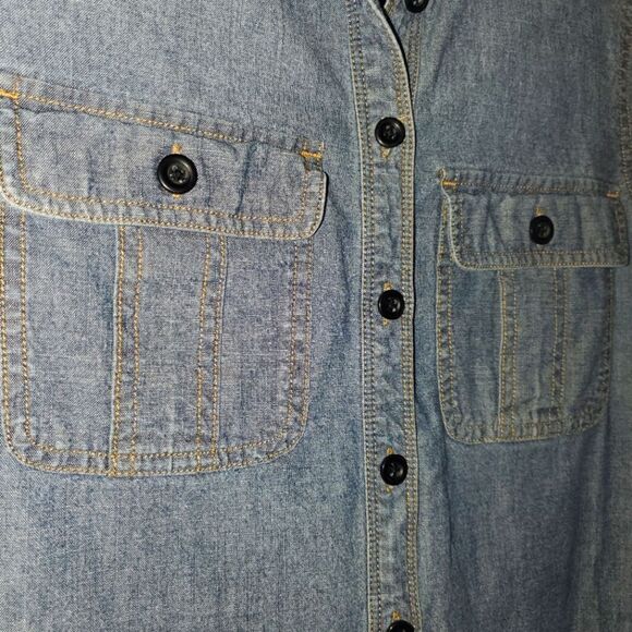 J. CREW CHAMBRAY DENIM DRESS 2 WAY SLEEVES SIZE XS - Picture 2 of 8